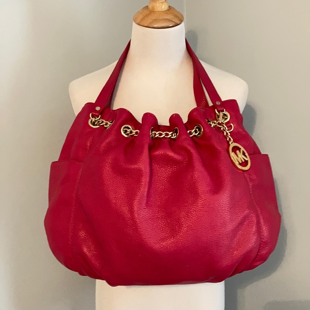 MICHAEL KORS Gold Chain Pink Tote/Shoulder bag